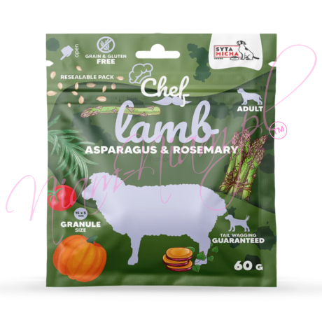 Syta Micha CHEF Sucha karma dla psa Jagnięcina, szparagi i rozmaryn 60g/ 1,5kg lub 9kg