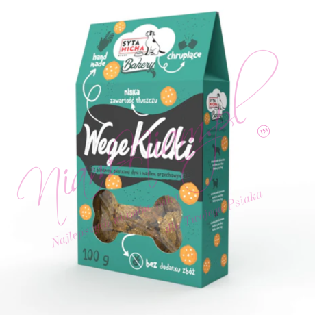 SYTA MICHA Ciastka dla psa Pieczone Wege Kulki - 100g